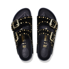 Arizona Exquisite Rivets Black Suede Leather