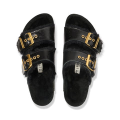 Arizona Shearling Naplak Black Natural Leather Patent/Shearling