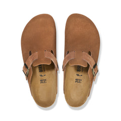 Boston Corduroy Dark Tea Embossed Suede Leather