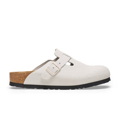 Boston Corduroy Antique White Embossed Suede Leather