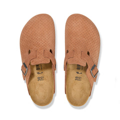 Boston Burnt Orange Embossed Suede Leather