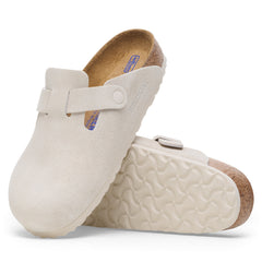 Boston SFB Antique White Suede Leather