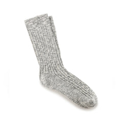 Cotton Slub Socks W Grey White