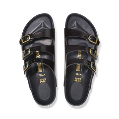 Florida D-Buckle Exquisite High Shine Black Natural Leather Patent