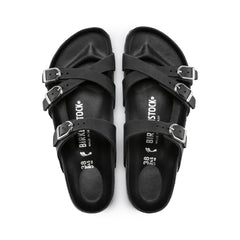 Franca Big Buckle Black Oiled Leather