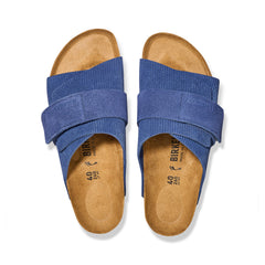 Kyoto Corduroy Indigo Embossed Suede Leather