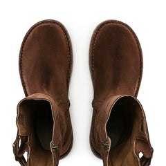 Melrose High Espresso Suede Leather