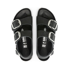 Milano Big Buckle Black Oiled Leather