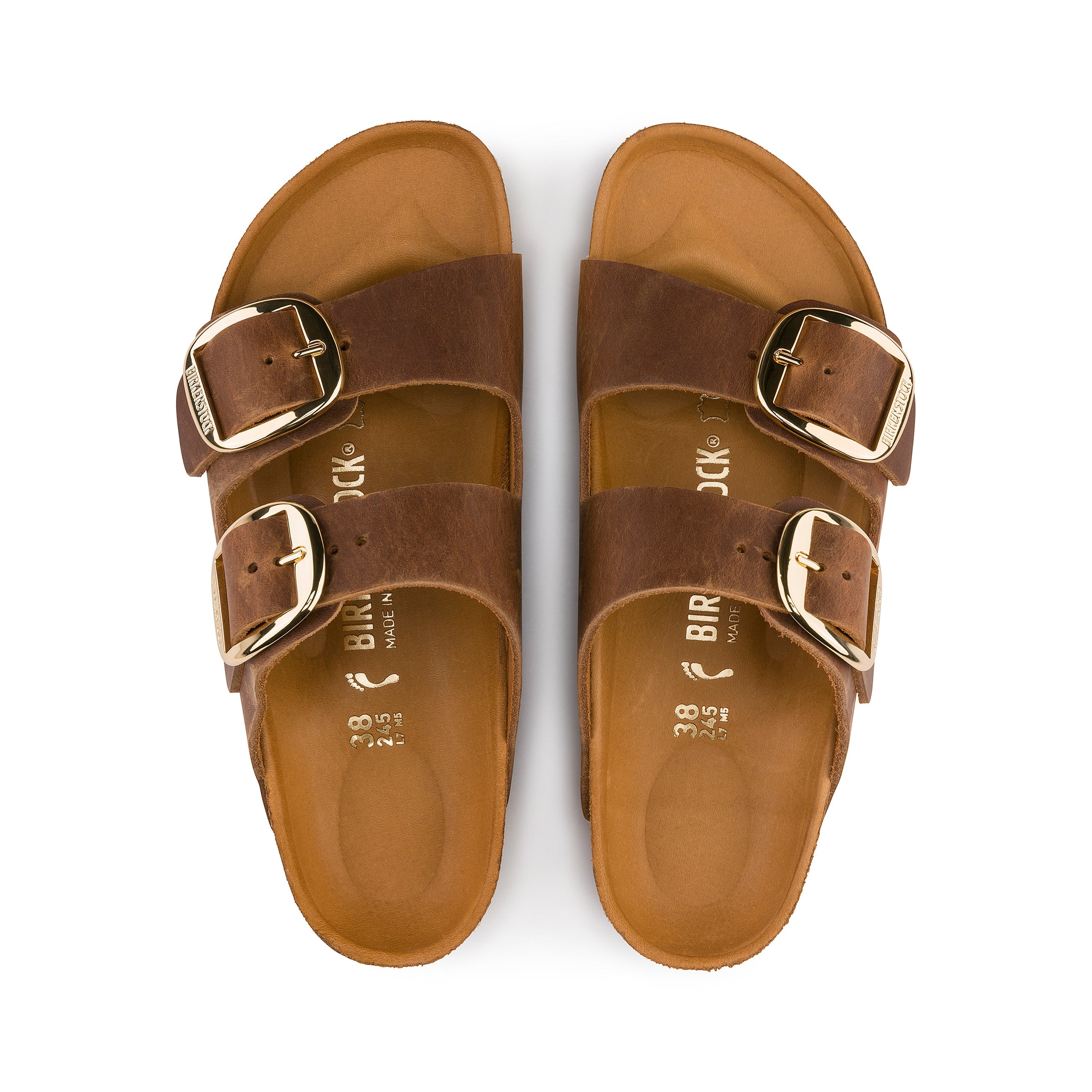 Arizona Big Buckle Cognac Oiled Leather