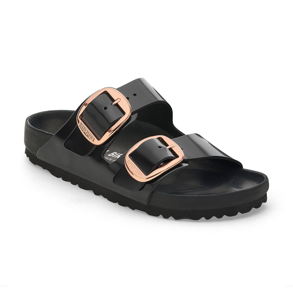 Arizona Big Buckle Exquisite High Shine Black Natural Leather Patent