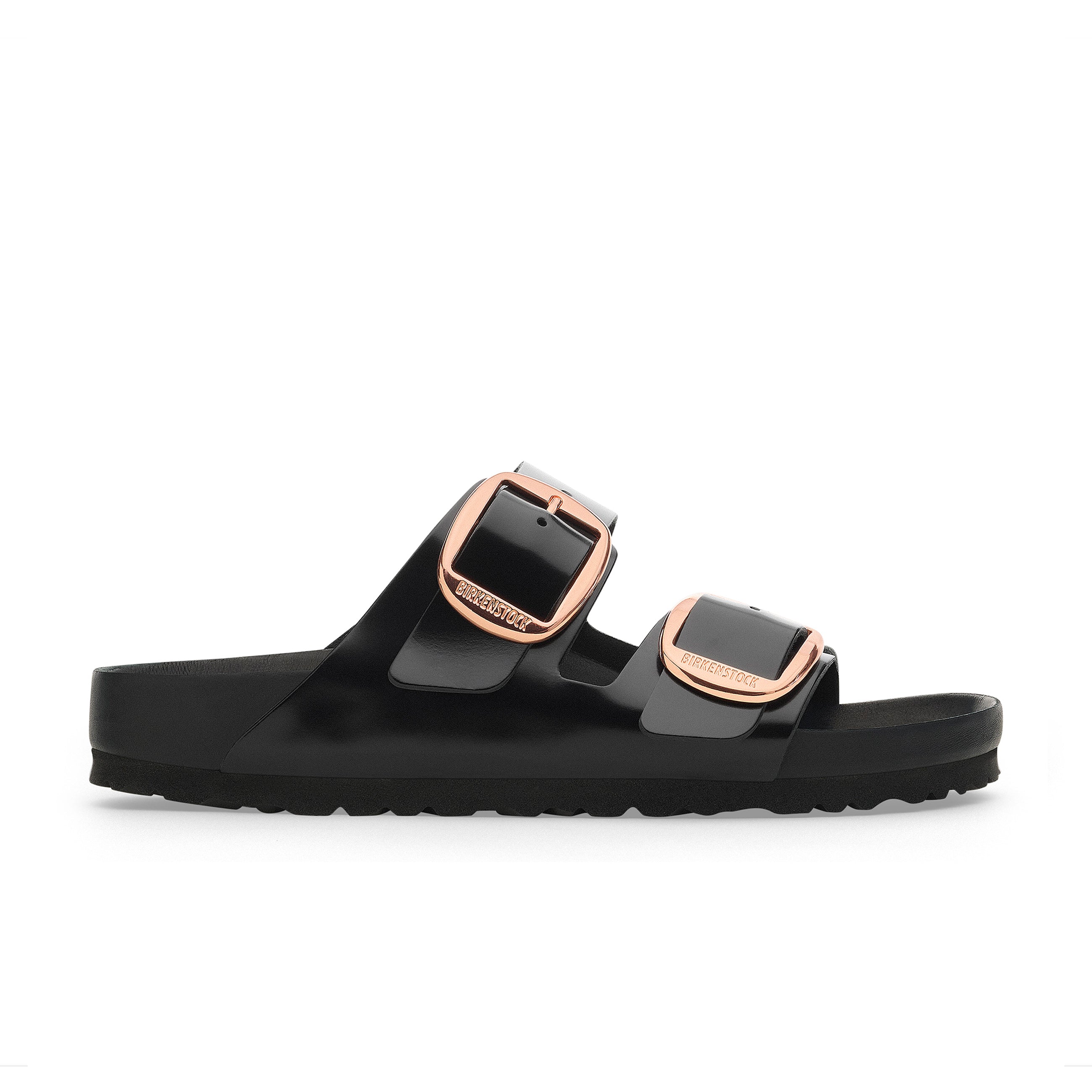 Arizona Big Buckle Exquisite High Shine Black Natural Leather Patent