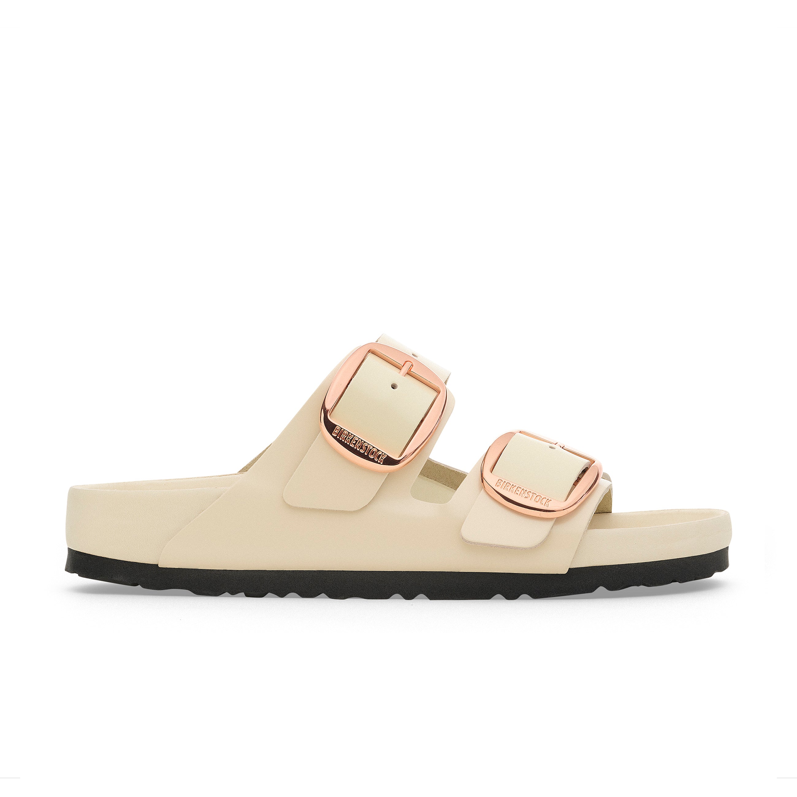 Arizona Big Buckle Exquisite High Shine Ecru Natural Leather Patent