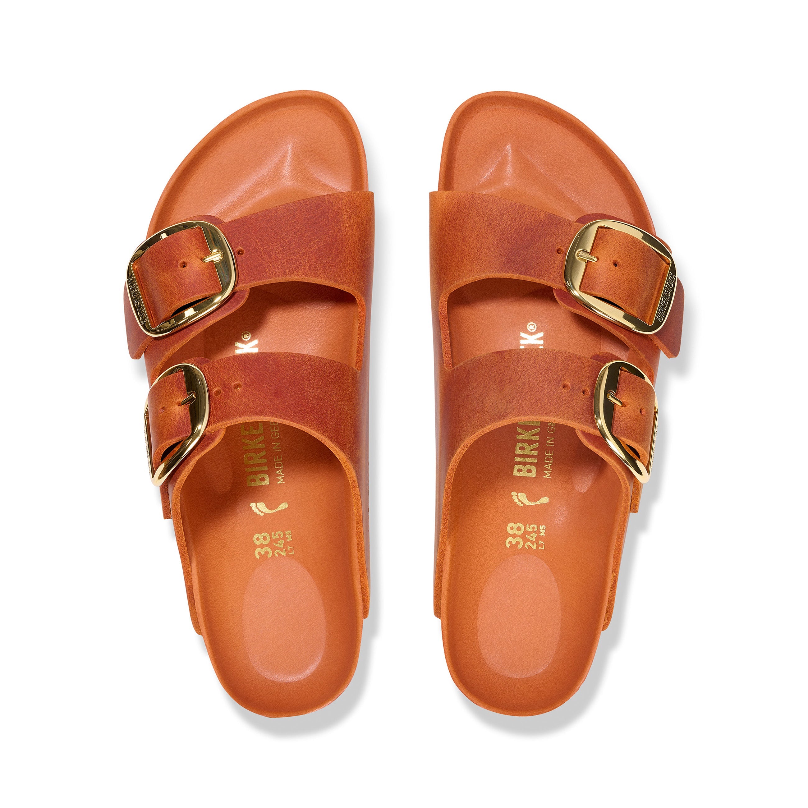 Arizona Big Buckle Burnt Orange Oiled Leather