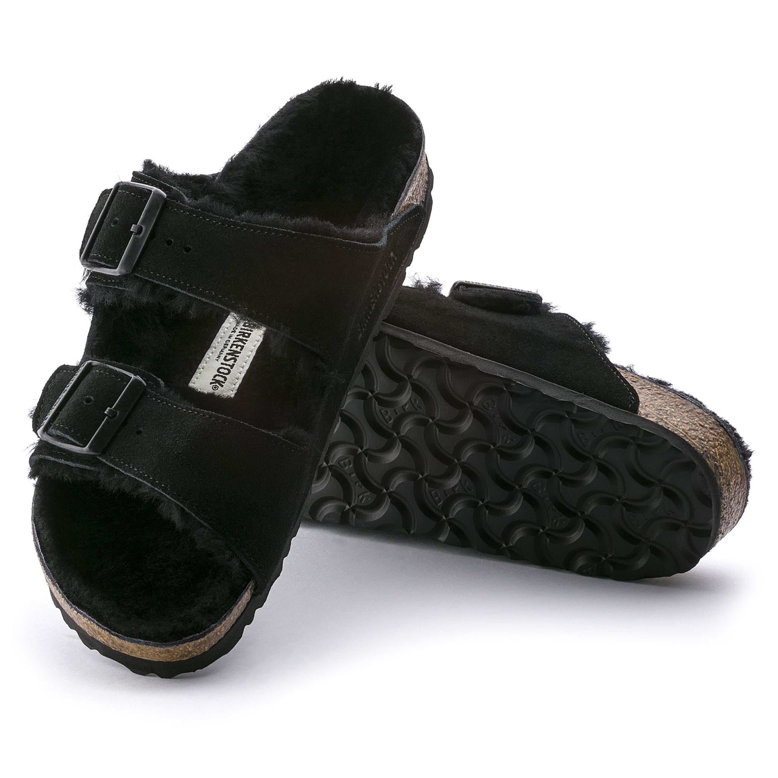 Arizona Shearling Black Suede Leather/Shearling
