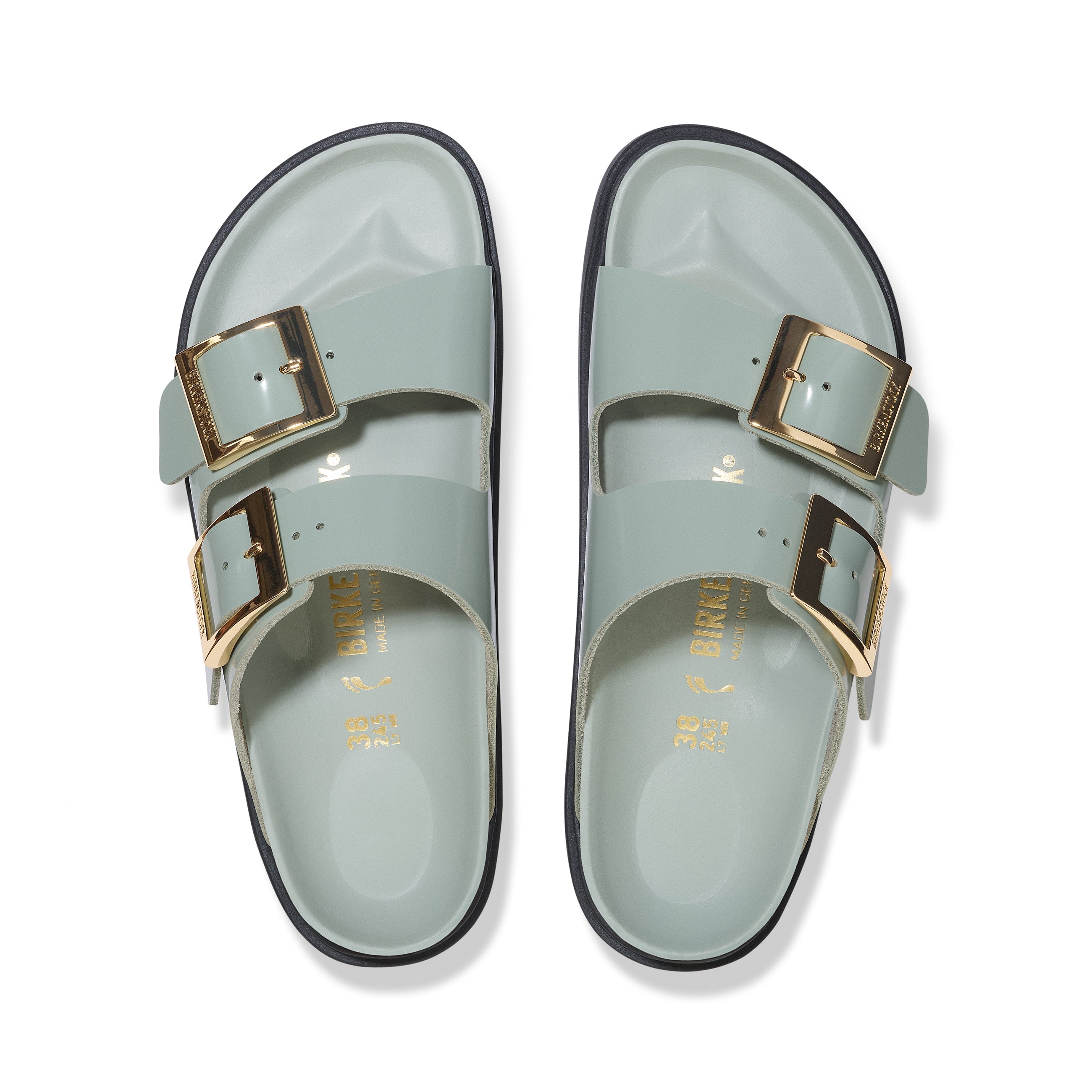 Arizona Droplet Buckle High Shine Pure Sage Natural Leather Patent