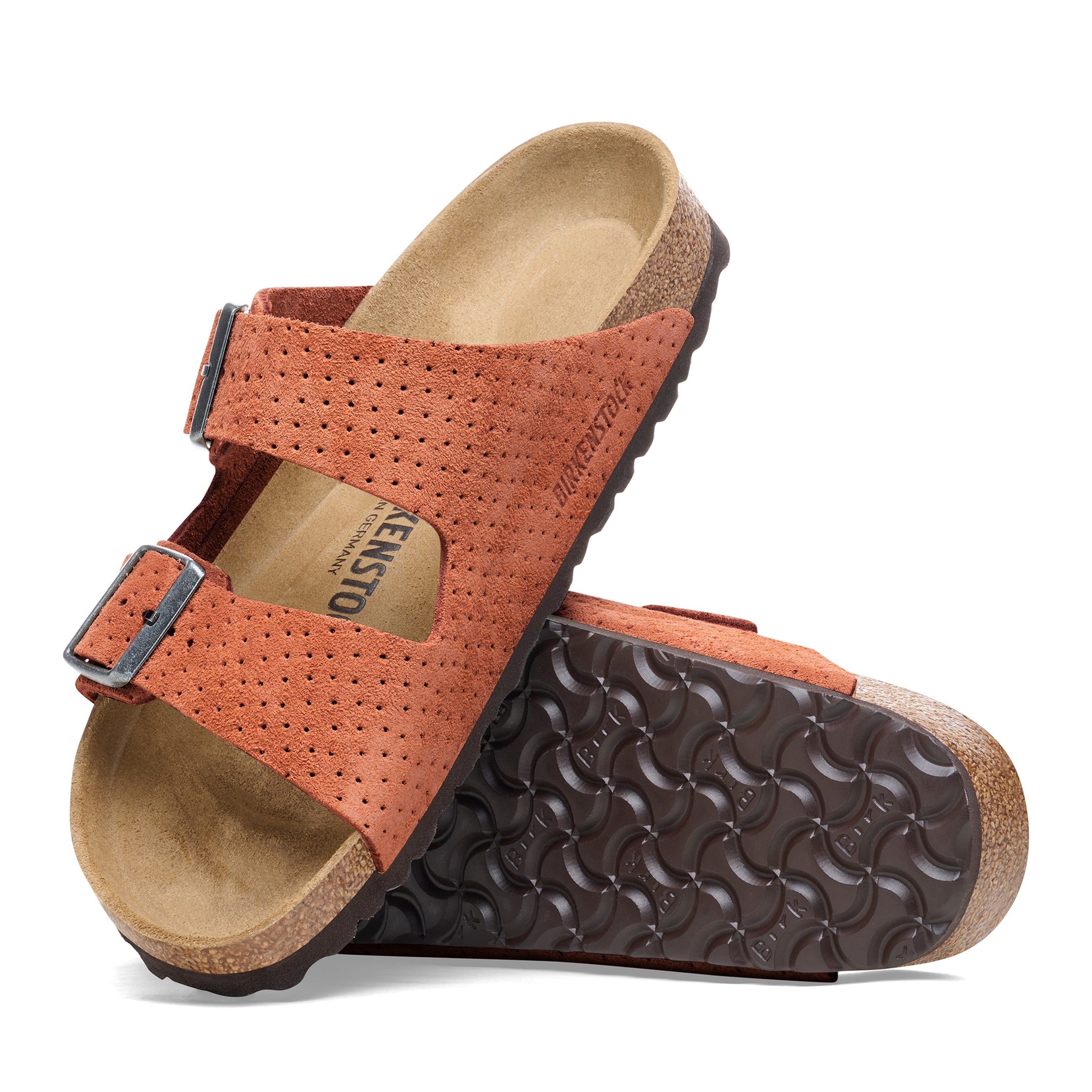 Arizona Burnt Orange Embossed Suede Leather