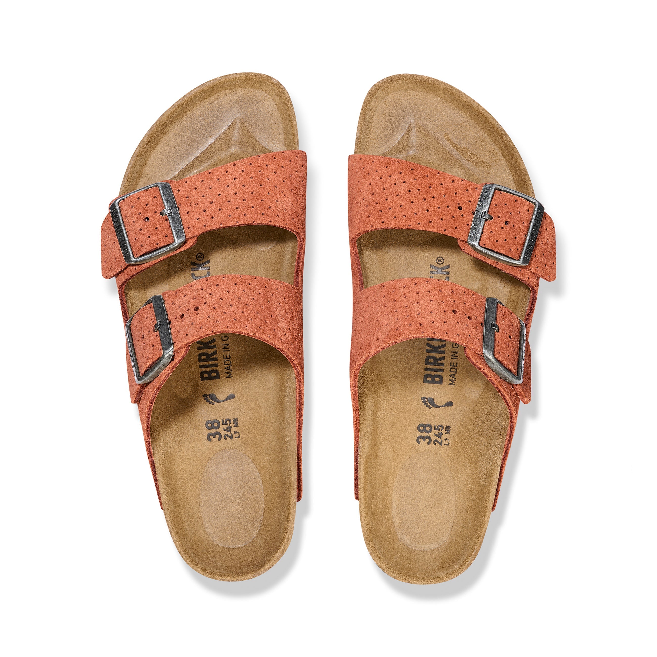 Arizona Burnt Orange Embossed Suede Leather