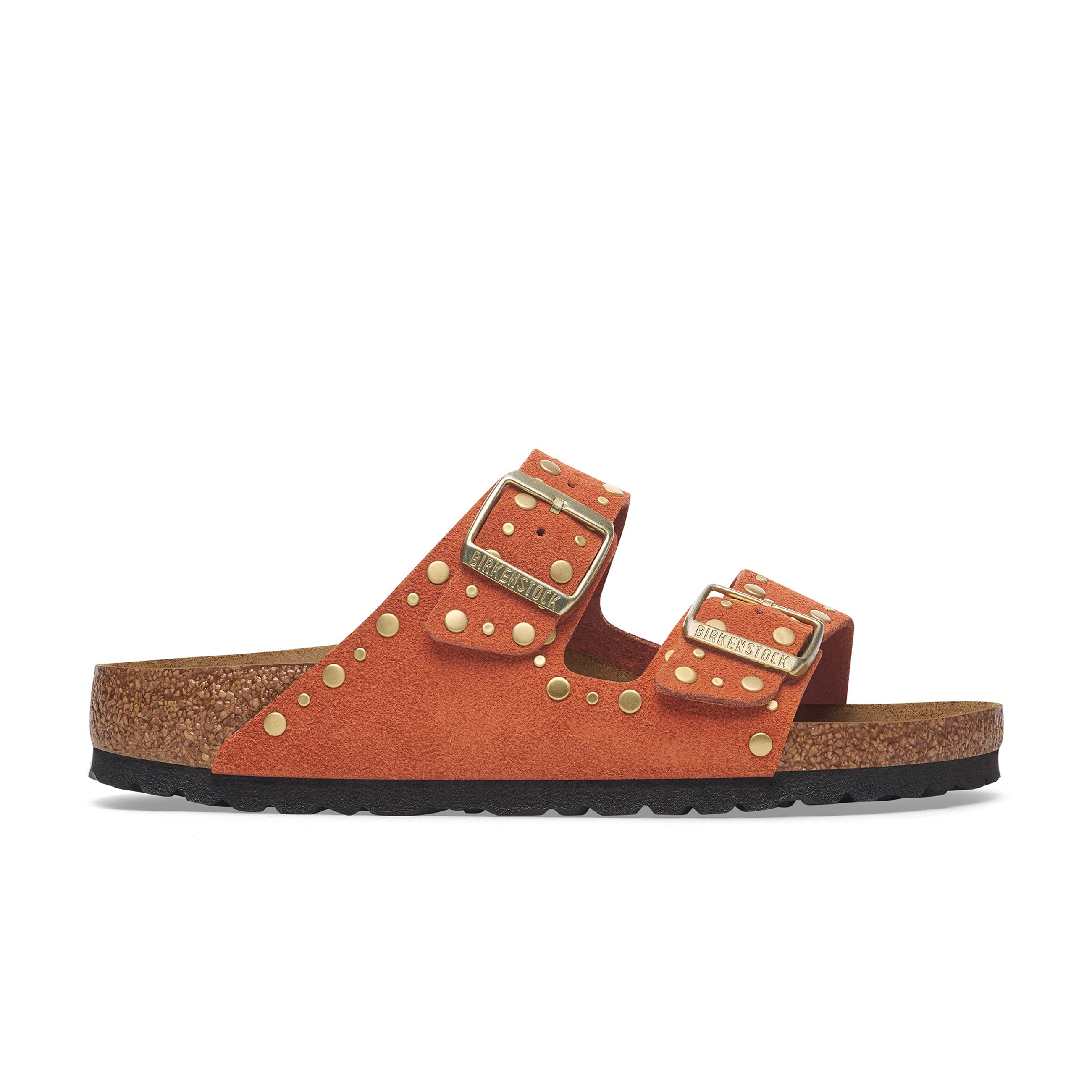 Arizona Rivet Dark Rust Suede Leather