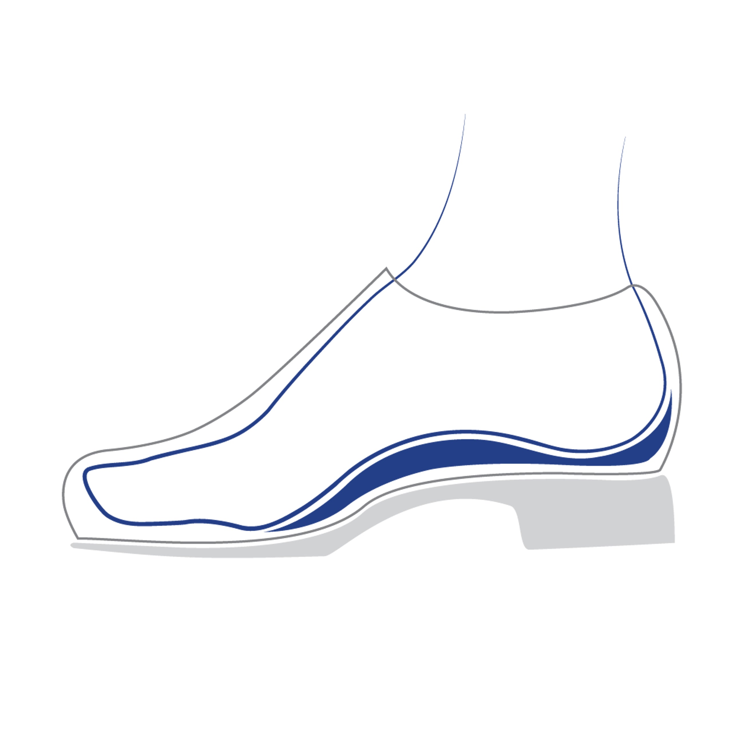 Blue Footbed Heels Leather