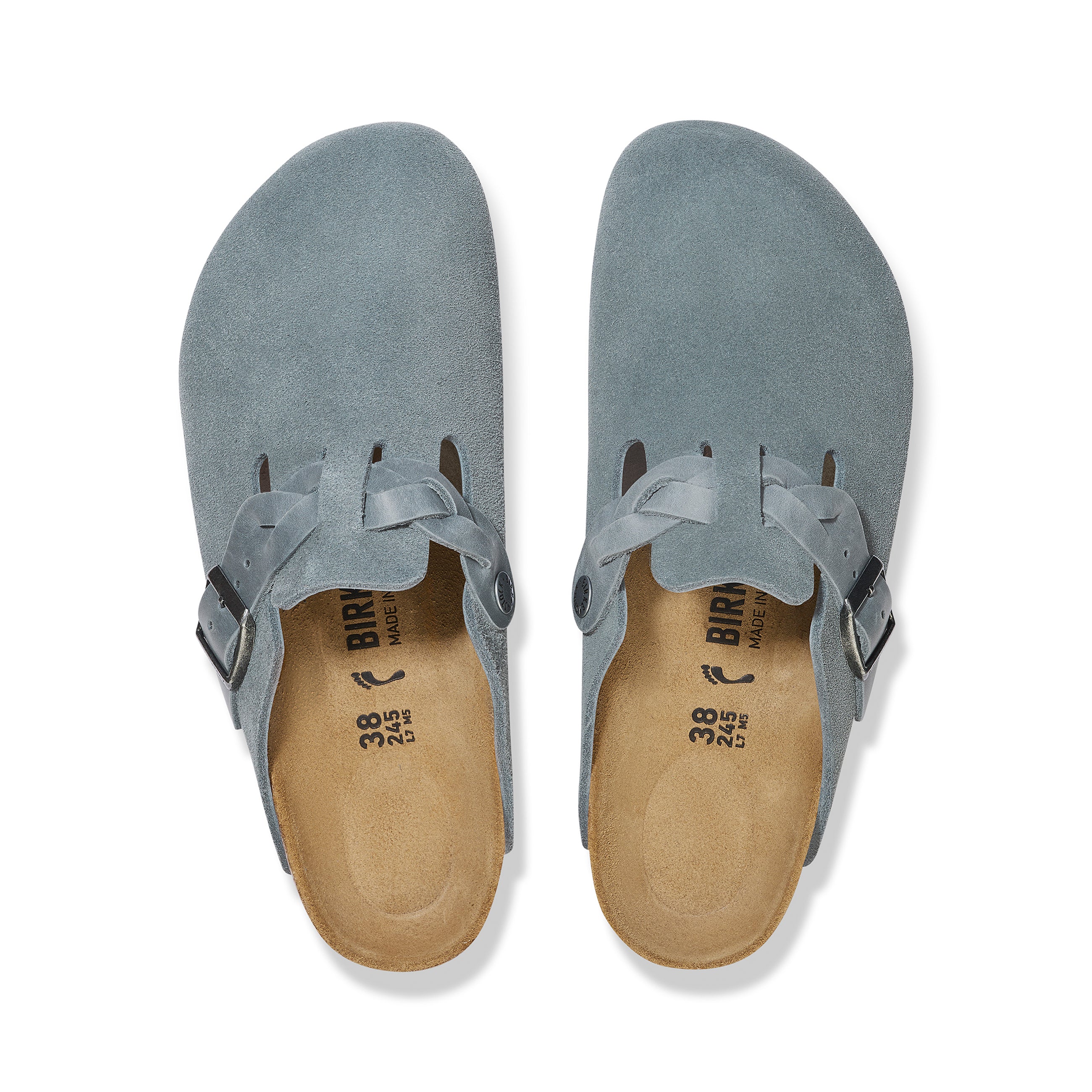 Boston Braided Basalt Grey Suede Leather