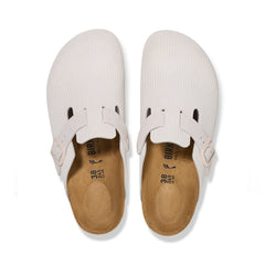 Boston Corduroy Antique White Embossed Suede Leather