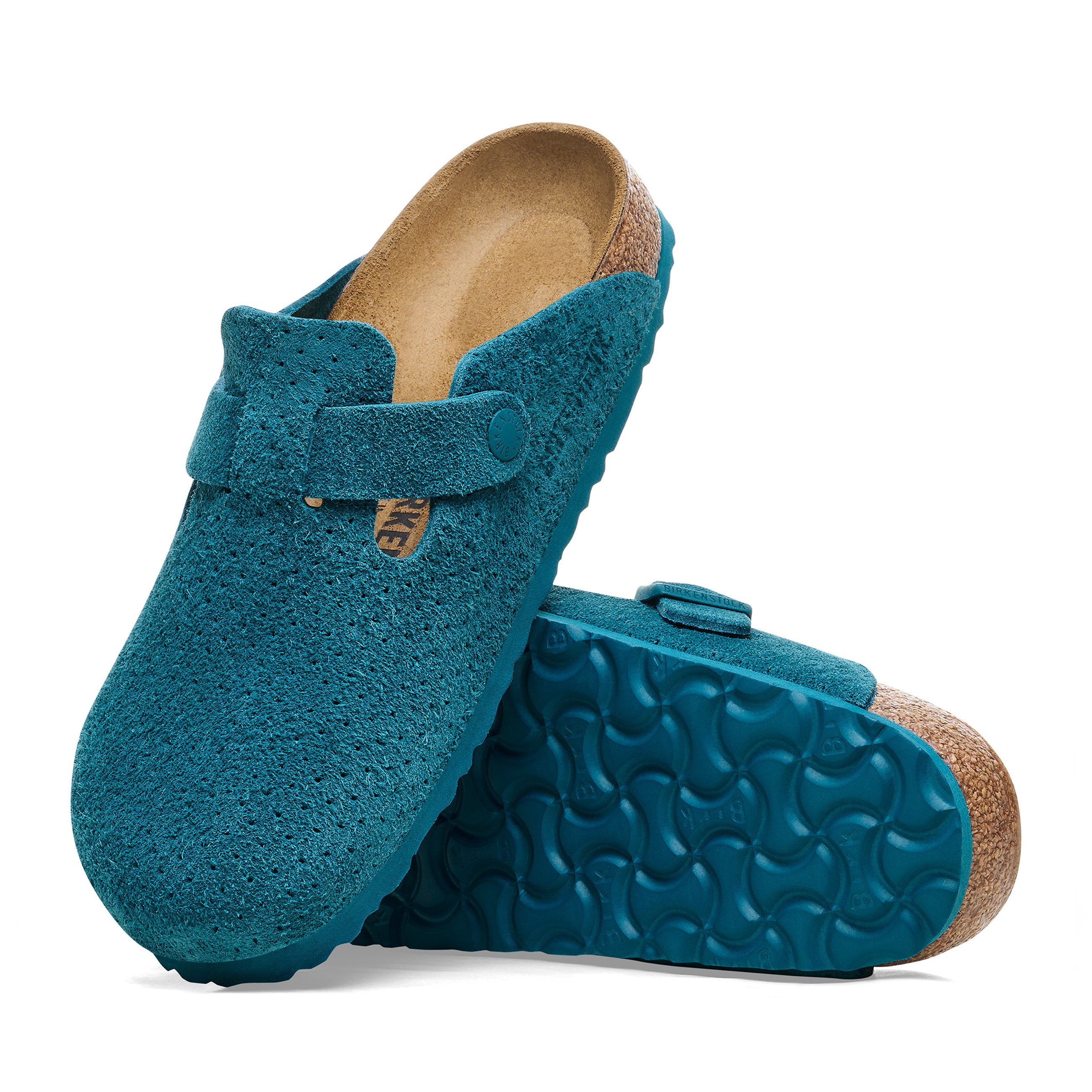 Boston Deep Turquoise Embossed Suede Leather