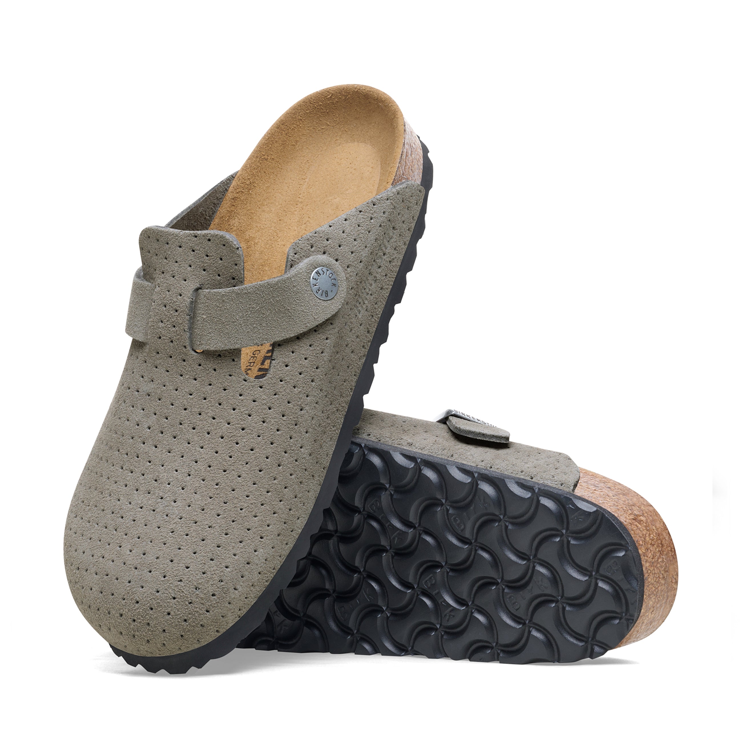 Boston Stone Coin Embossed Suede Leather