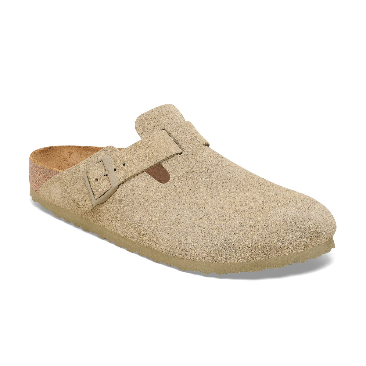 Boston Faded Khaki Suede Leather