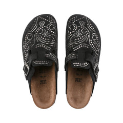 Boston Injected Rivets Black Suede Leather