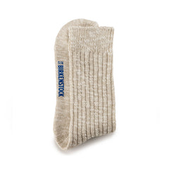 Cotton Slub Socks W Beige White