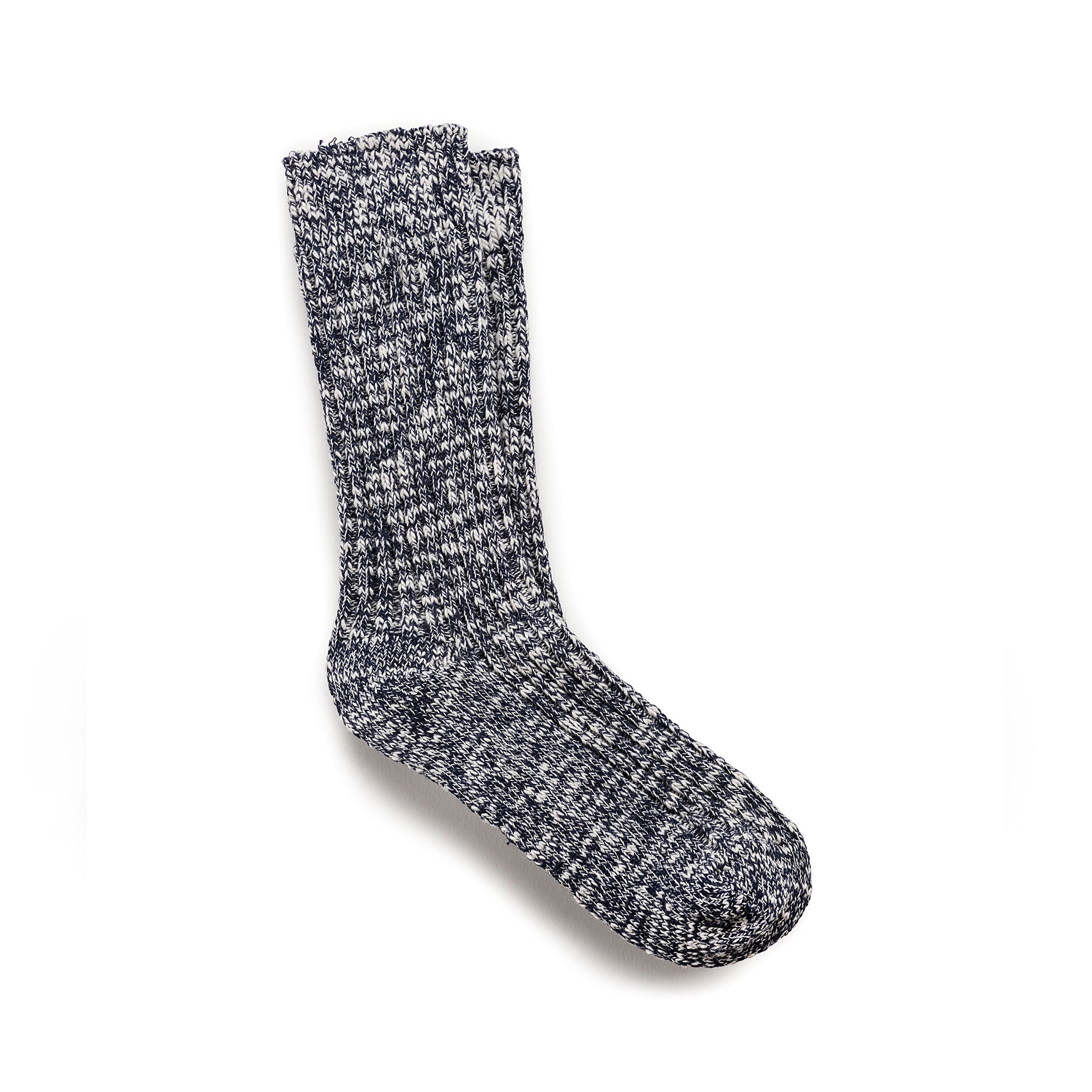 Cotton Slub Socks W Blue White