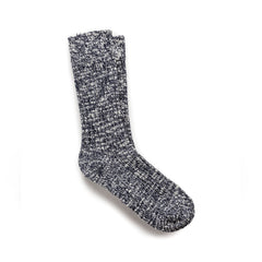 Cotton Slub Socks W Blue White