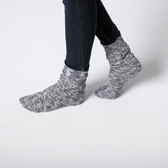 Cotton Slub Socks W Blue White