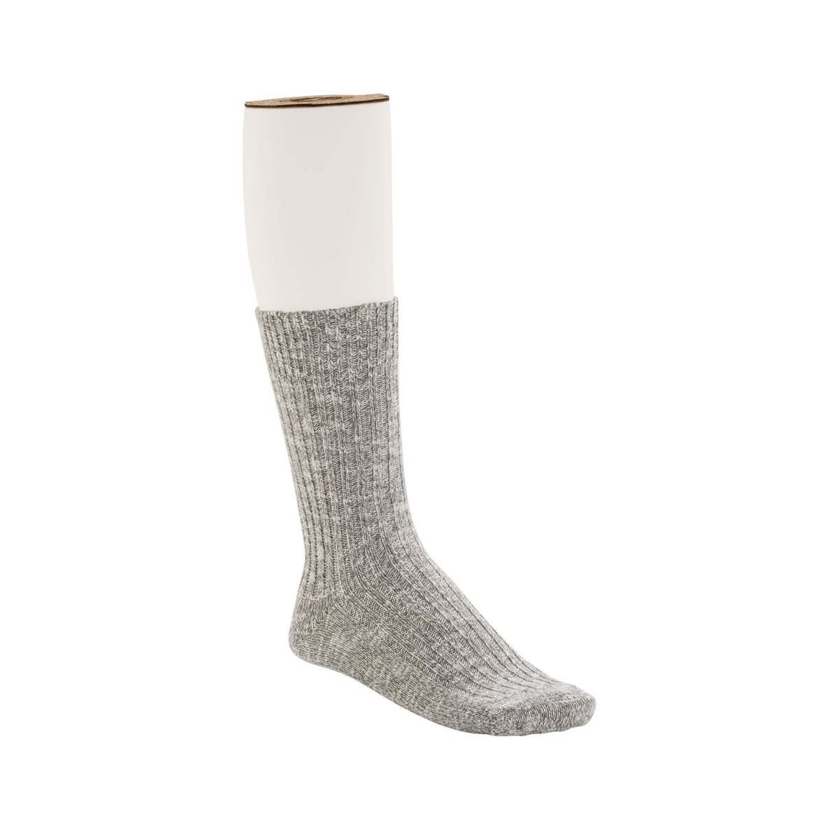 Cotton Slub Socks W Grey White