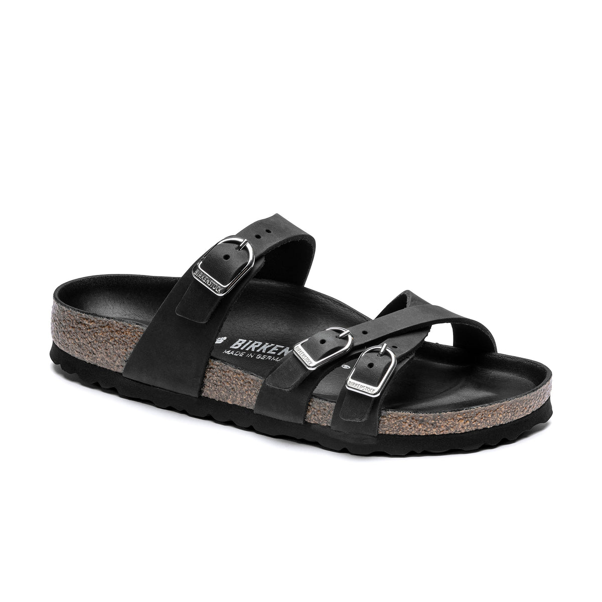 Franca Big Buckle Black Oiled Leather