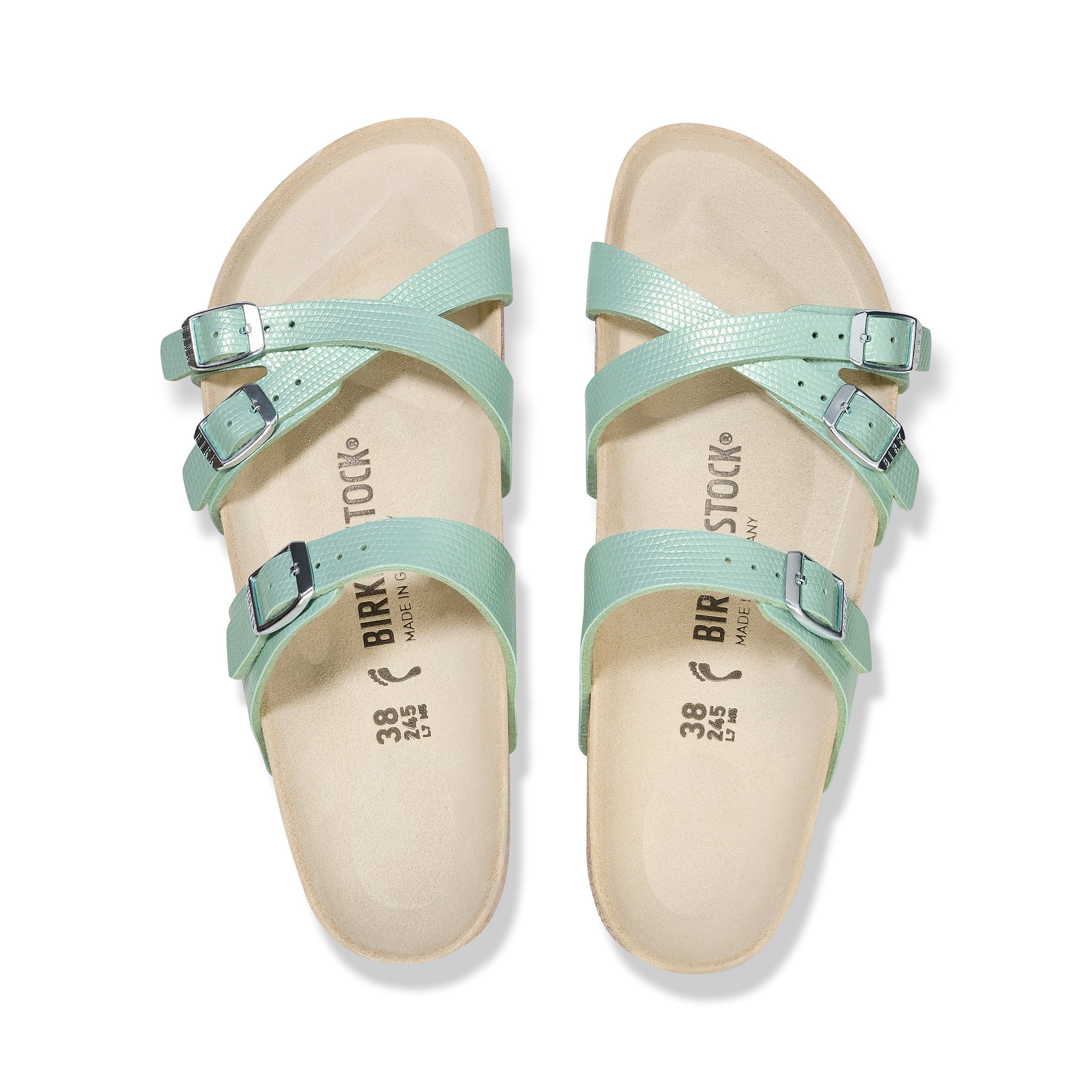 Franca Shiny Embossed Surf Green Embossed Birko-Flor