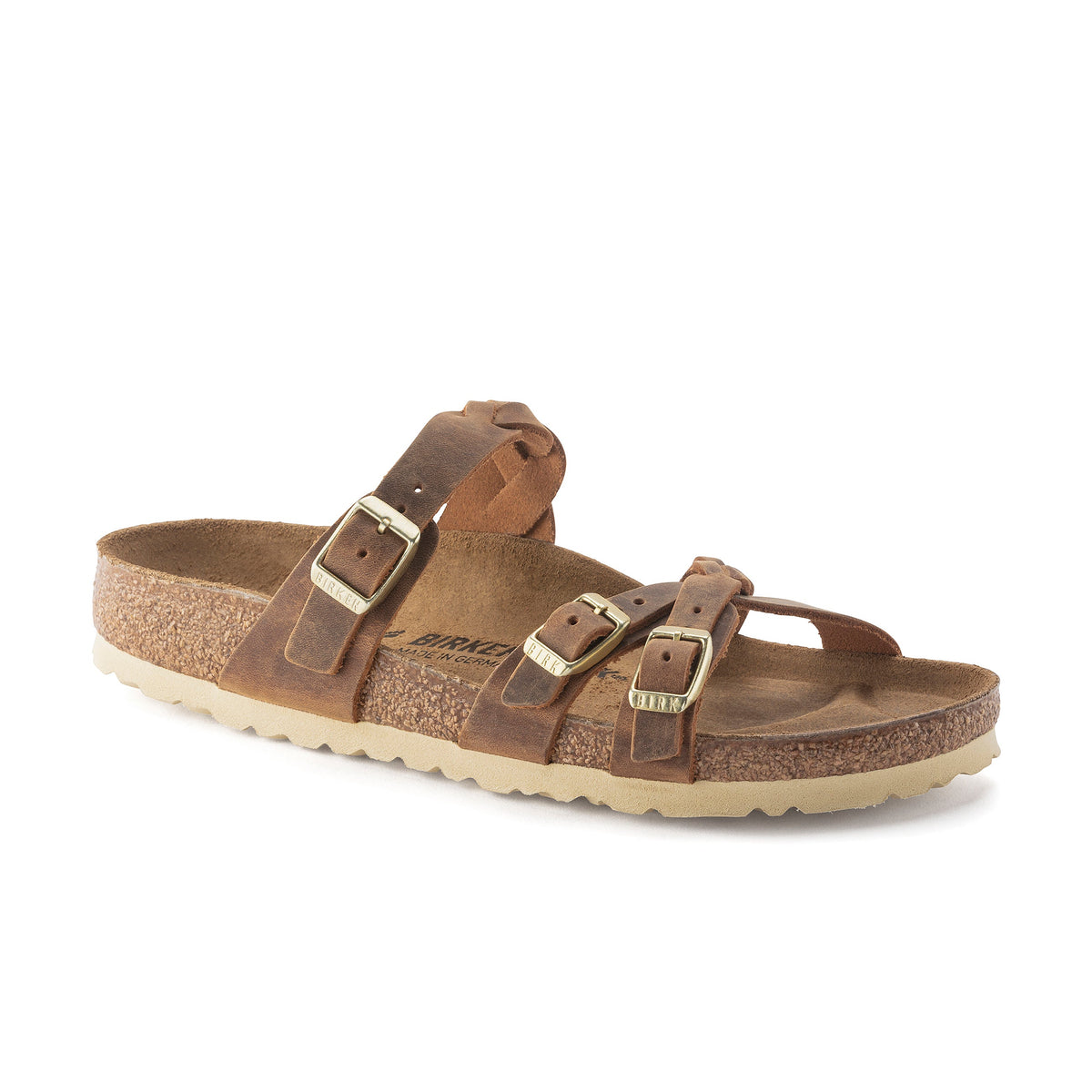 Franca Braided Cognac Oiled Leather