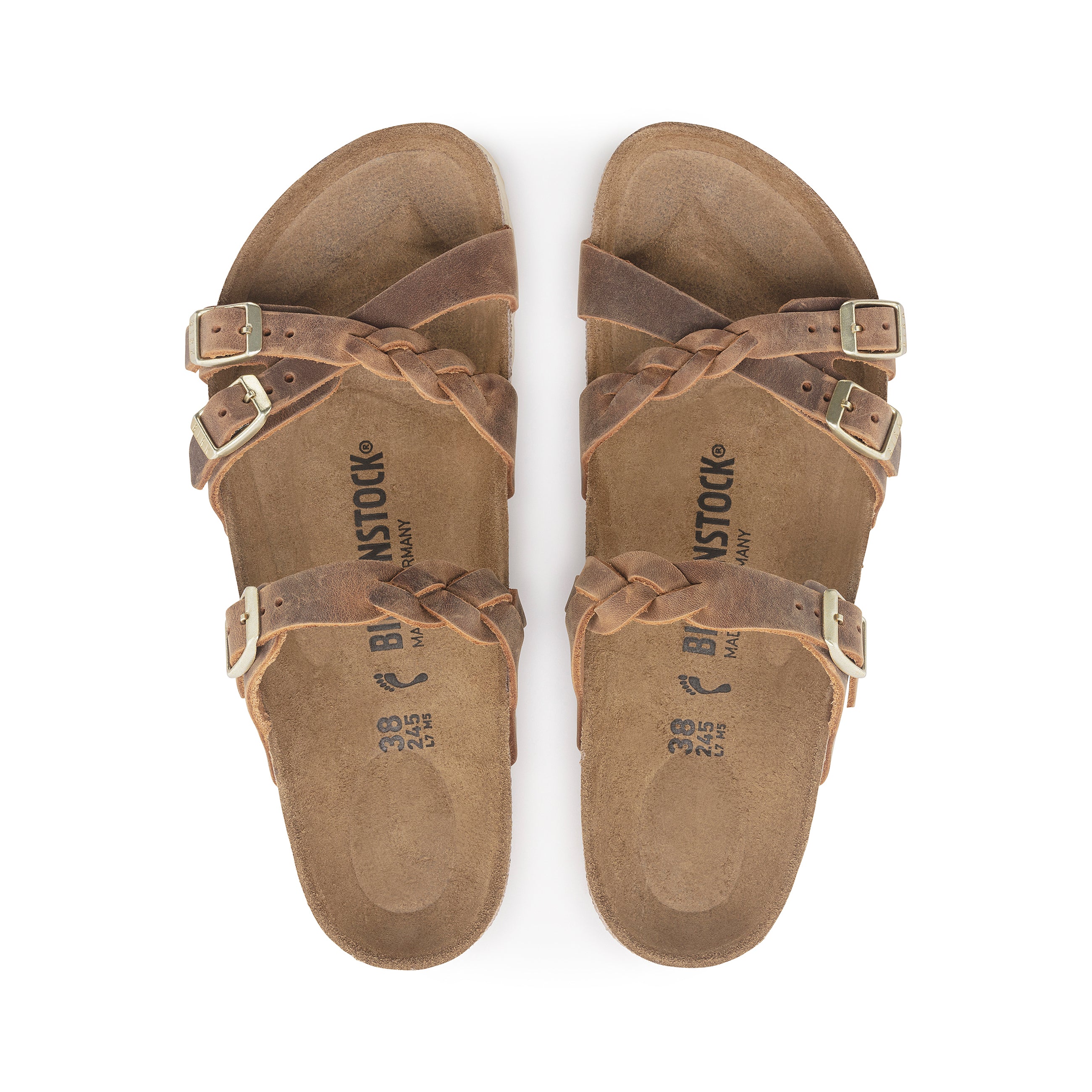 Franca Braided Cognac Oiled Leather