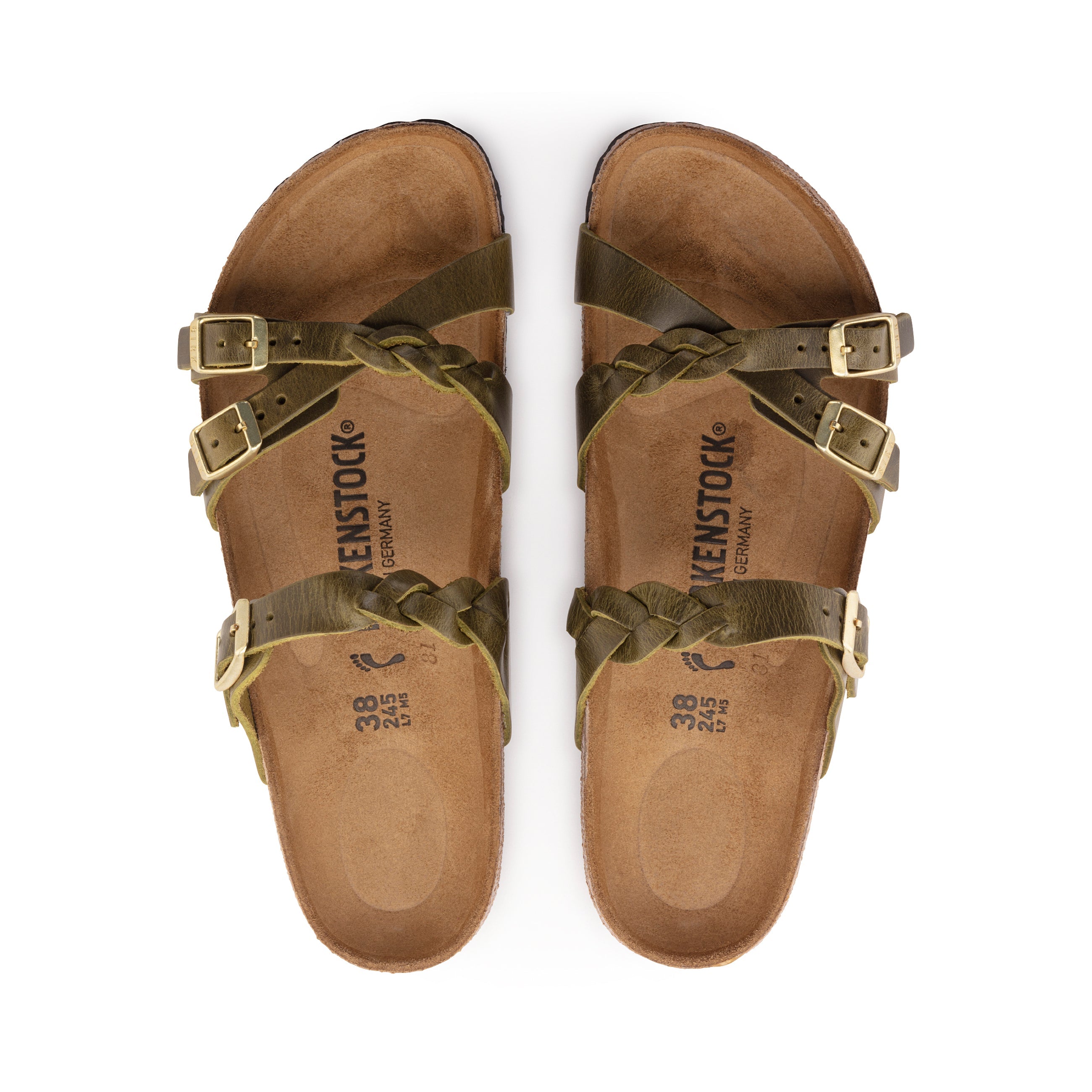 Franca Braided Green Olive Oiled Leather