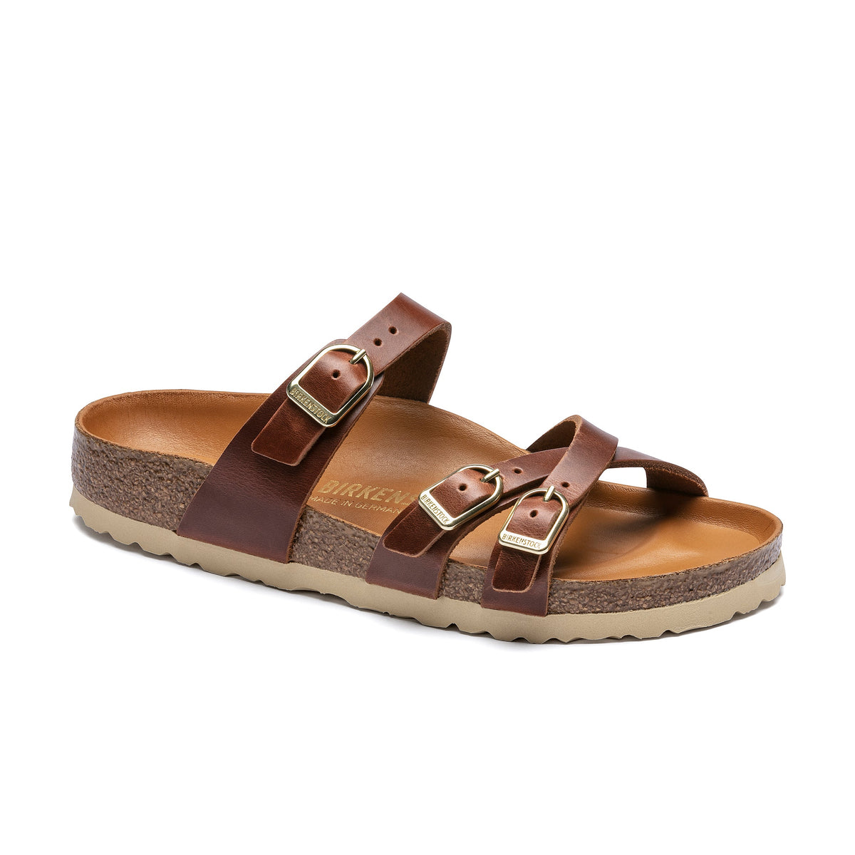 Franca Big Buckle Cognac Oiled Leather