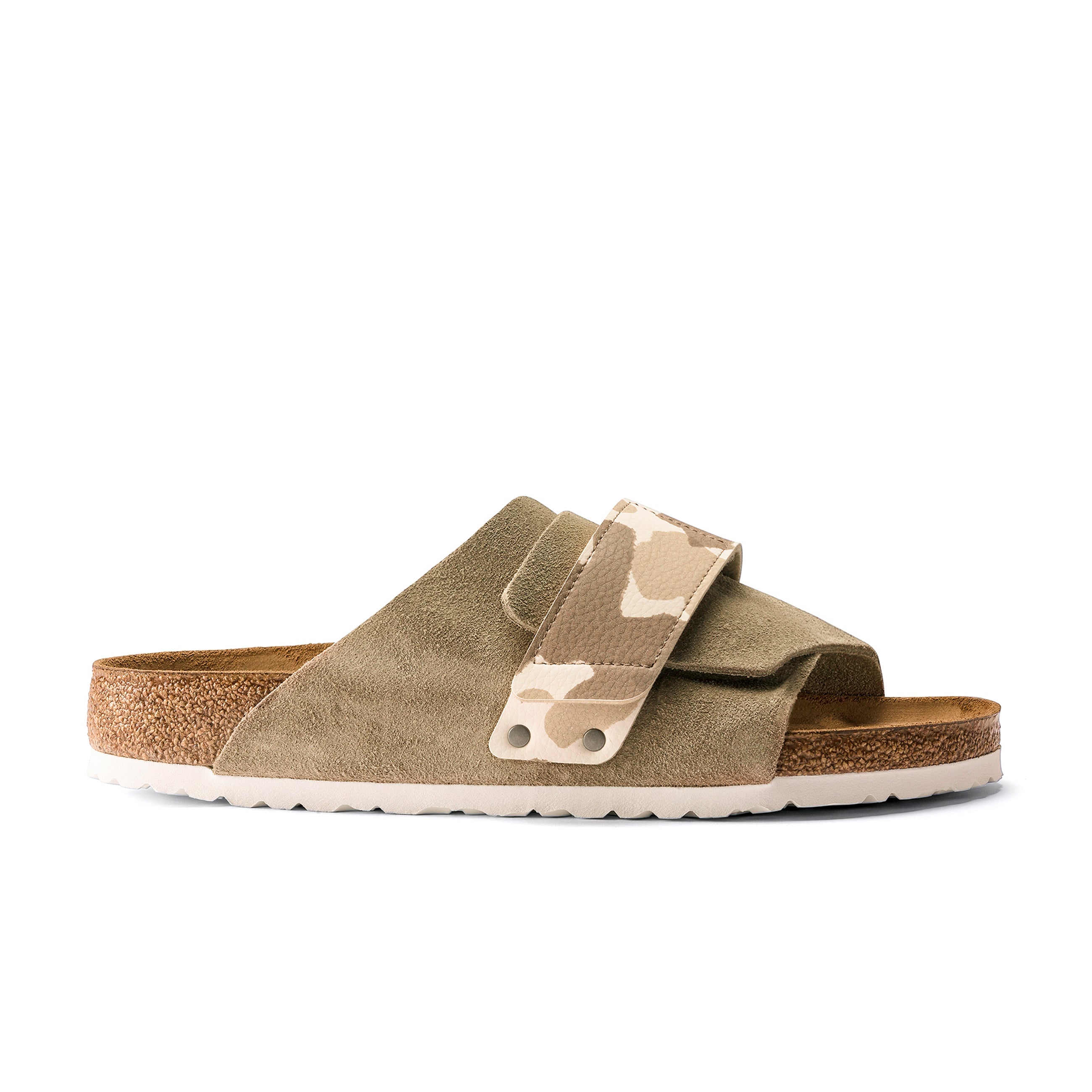 Kyoto Grey Taupe/Camo Almond Suede Leather