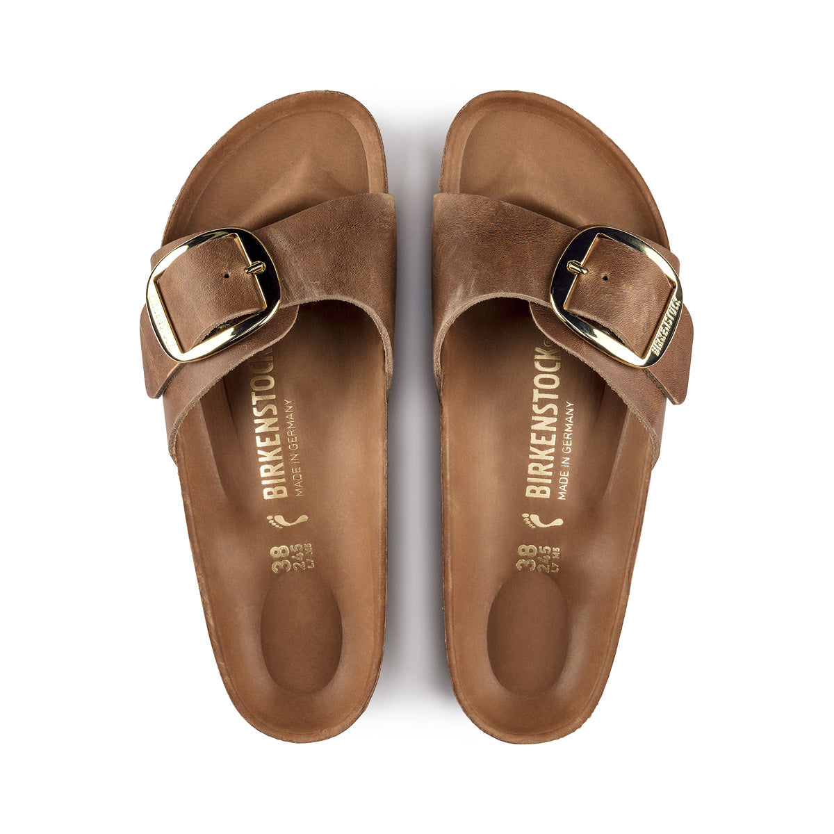 Madrid Big Buckle Cognac Oiled Leather
