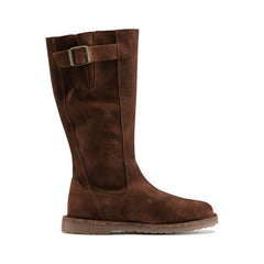 Melrose High Espresso Suede Leather