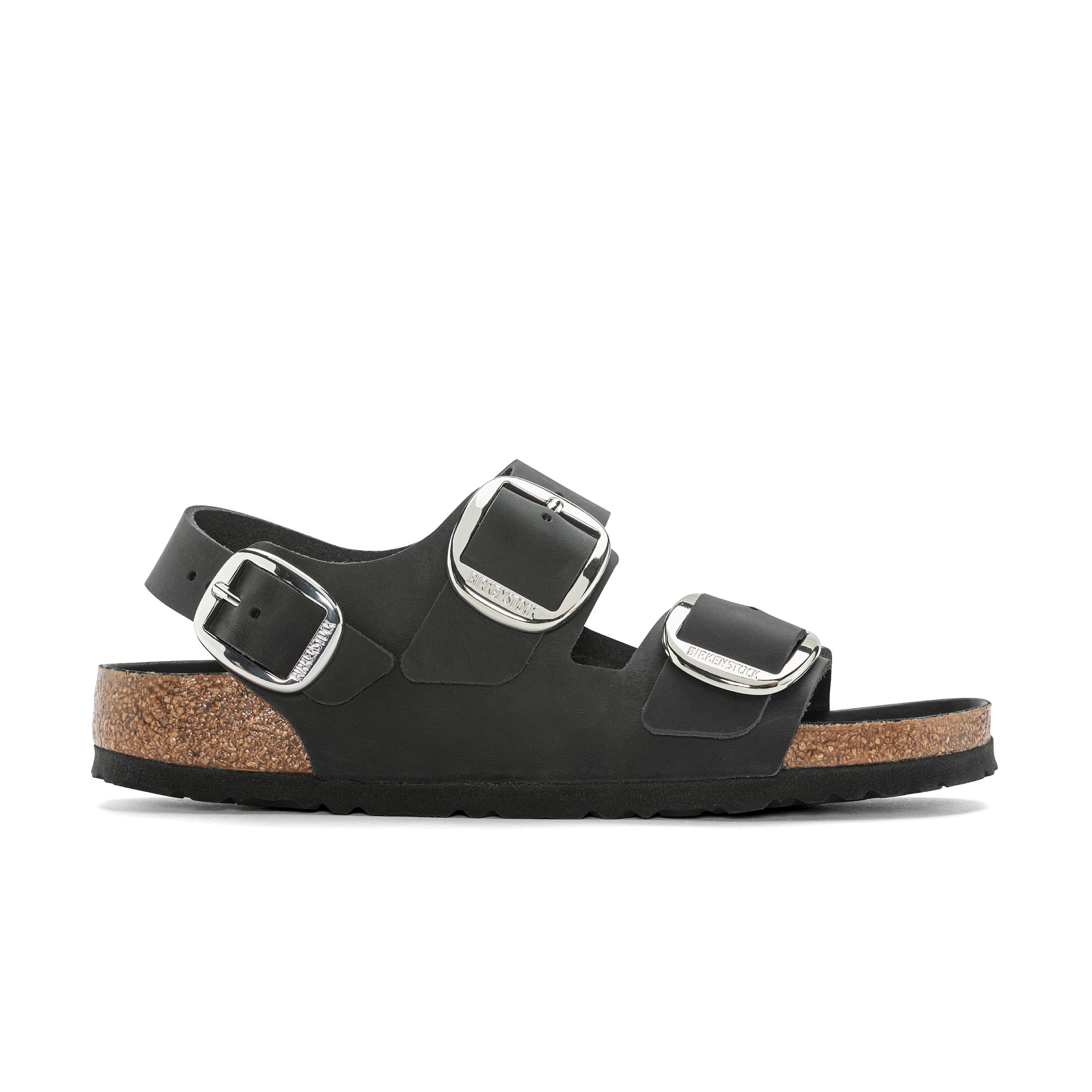 Milano Big Buckle Black Oiled Leather
