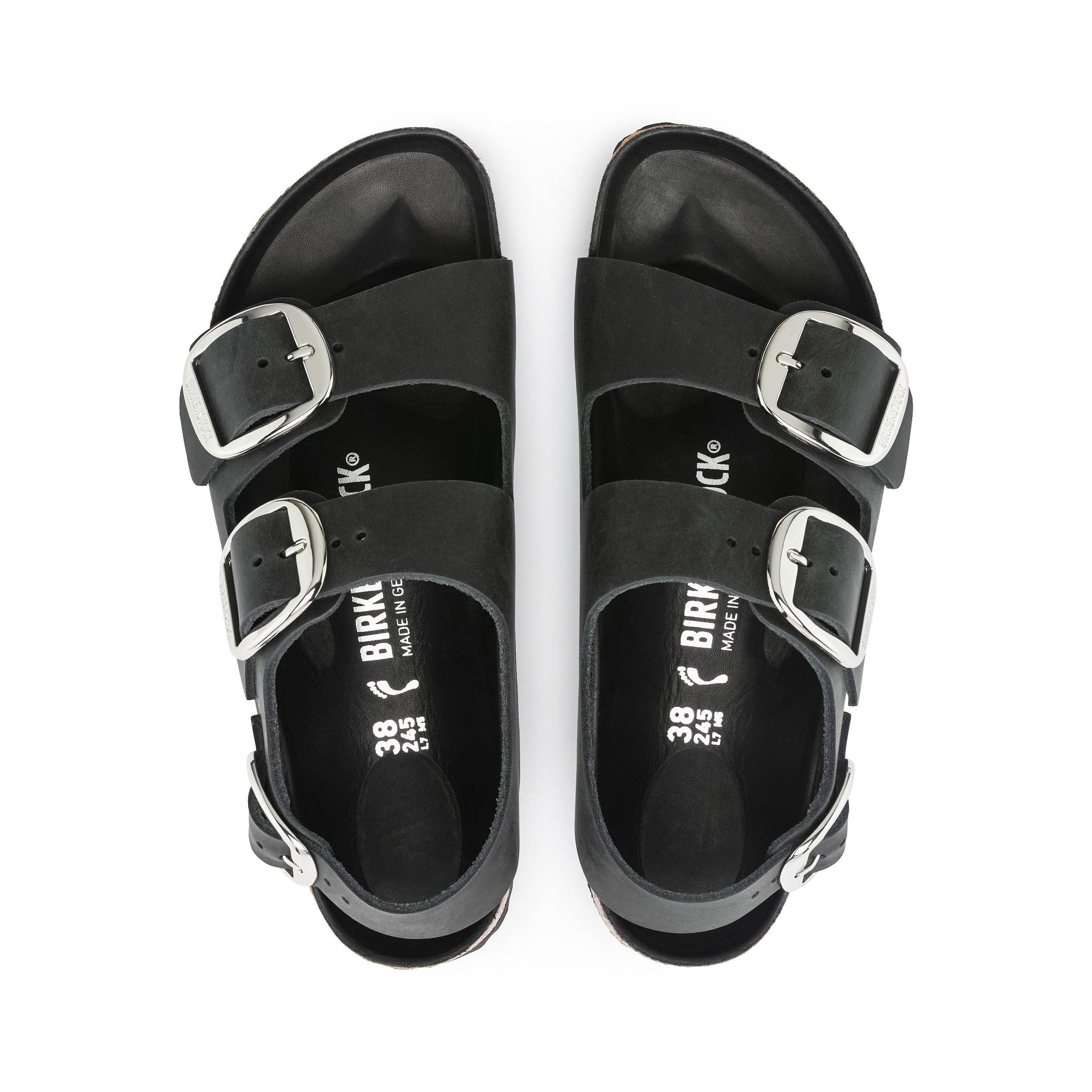 Milano Big Buckle Black Oiled Leather