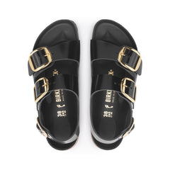 Milano Big Buckle High Shine Black Natural Leather Patent