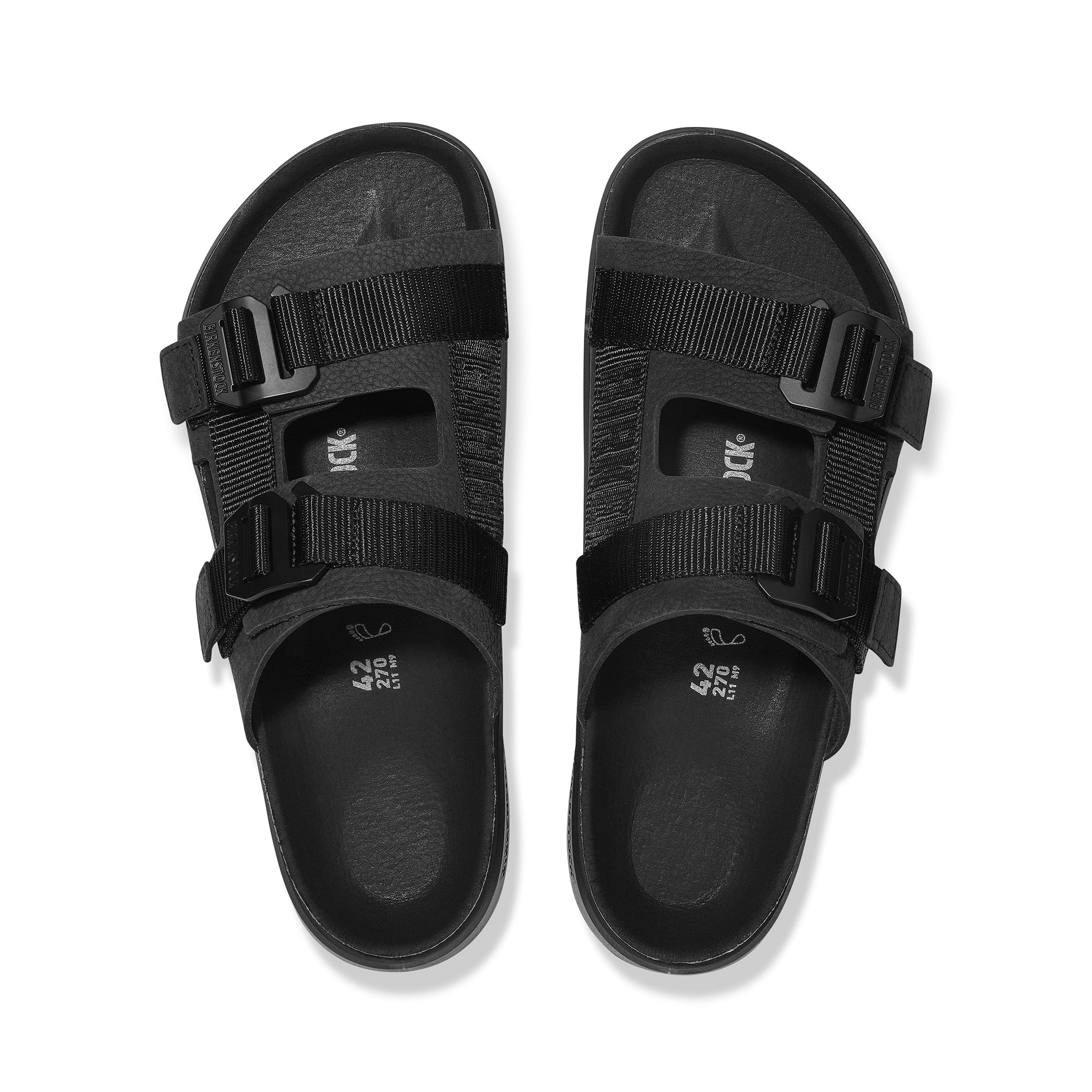Shinjuku 2 Strap Black Nubuck Leather/Textile