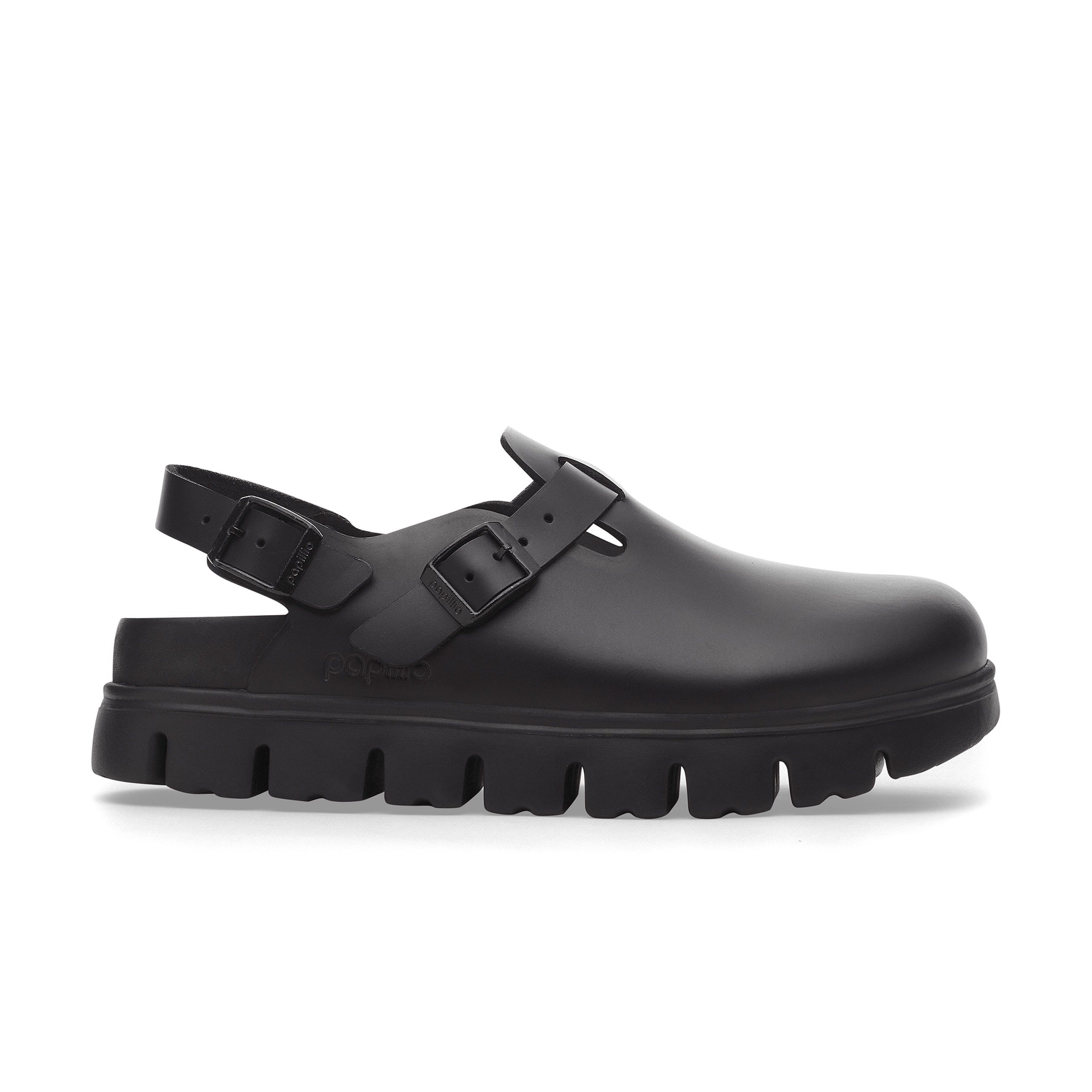 Tokio Chunky Exquisite Black Smooth Leather