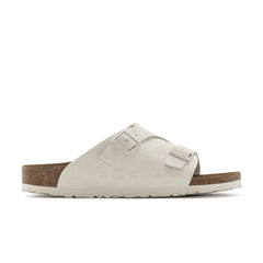 Zurich Antique White Suede Leather
